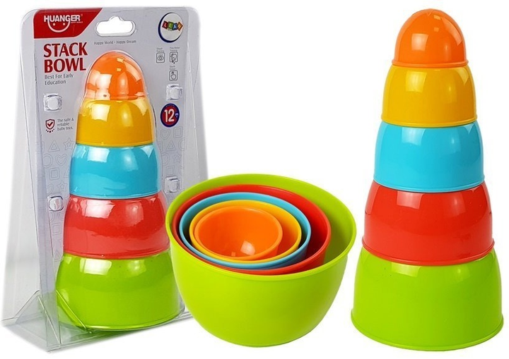 Układanka piramidka-kubeczki LEAN Toys zręcznościowa 7154 (5905884455586) - obraz 2