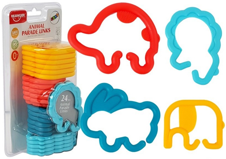 Kształty sensoryczne LEAN Toys Zwierzątka z łańcuszkiem 24 szt 7155 (5905323218482) - obraz 2
