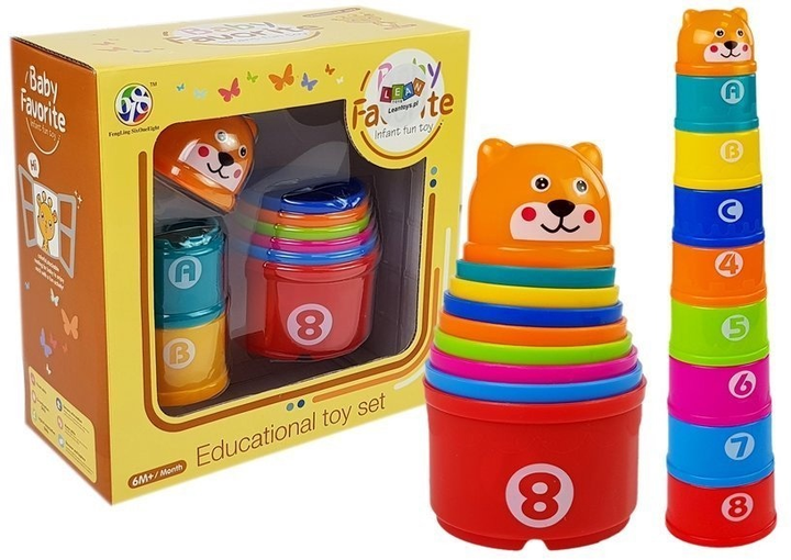 Piramidka-kubeczki dla niemowlaka LEAN Toys z cyferkami 7165 (5905323218680) - obraz 2