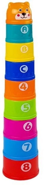 Piramidka-kubeczki dla niemowlaka LEAN Toys z cyferkami 7165 (5905323218680) - obraz 3
