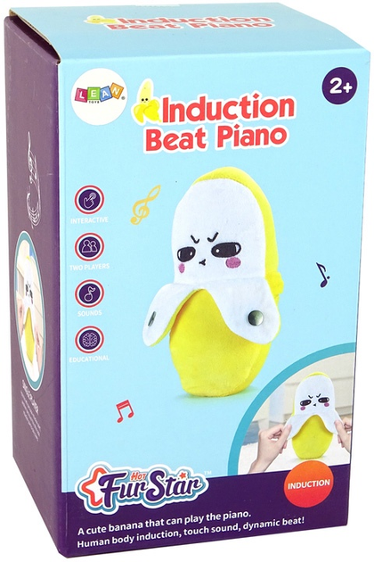 Zabawka pluszowa interaktywna LEAN Toys Banan z muzyką Żółta 15361 (5905515357470) - obraz 1