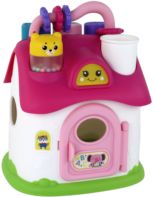 Sorter-domek edukacyjny LEAN Toys z klockami Różowy 15200 (5905515355858) - obraz 3