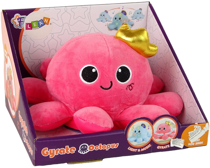 Maskotka interaktywna LEAN Toys Ośmiornica z dźwiękami i światłami Różowa 15368 (5905515357548) - obraz 1