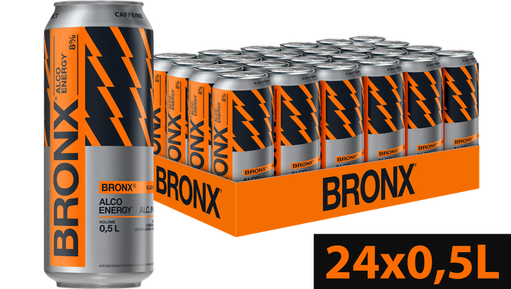 Упаковка слабоалкогольного энергетического напитка Bronx Black Orange 8% 0.5 л х 24 шт (4820193036367) - изображение 4