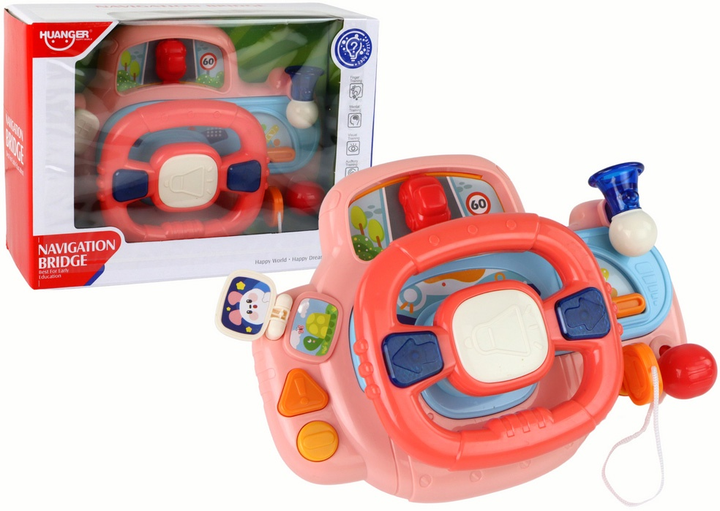 Kierownica wielofunkcyjna interaktywna LEAN Toys z symulatorem jazdy Różowa 16312 (5905679078457) - obraz 2