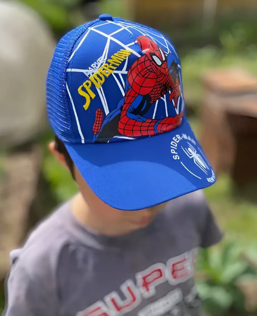 Кепка бейсболка для мальчика с сеточкой Человек-паук Spider-man синяя дышащая Korni 50-56 (SVS) - изображение 2