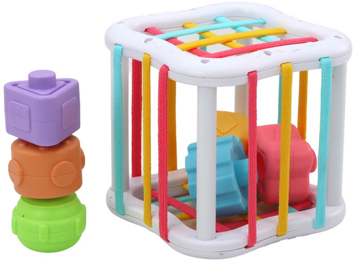 Розвиваюча сенсорна іграшка LEAN Toys Коала з вежею, кубиками, кубиком та дзиґою 17700 (5905991005506) - зображення 4