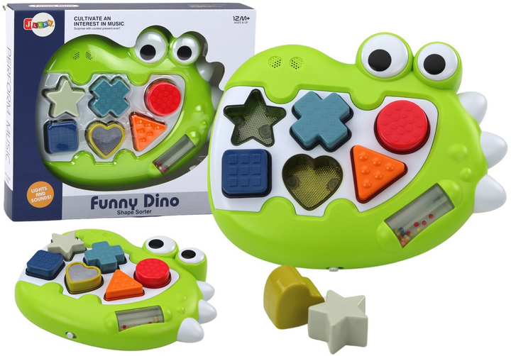 Sorter sensoryczny LEAN Toys Dinozaur grający melodie z układanką 17711 (5905991005612) - obraz 2