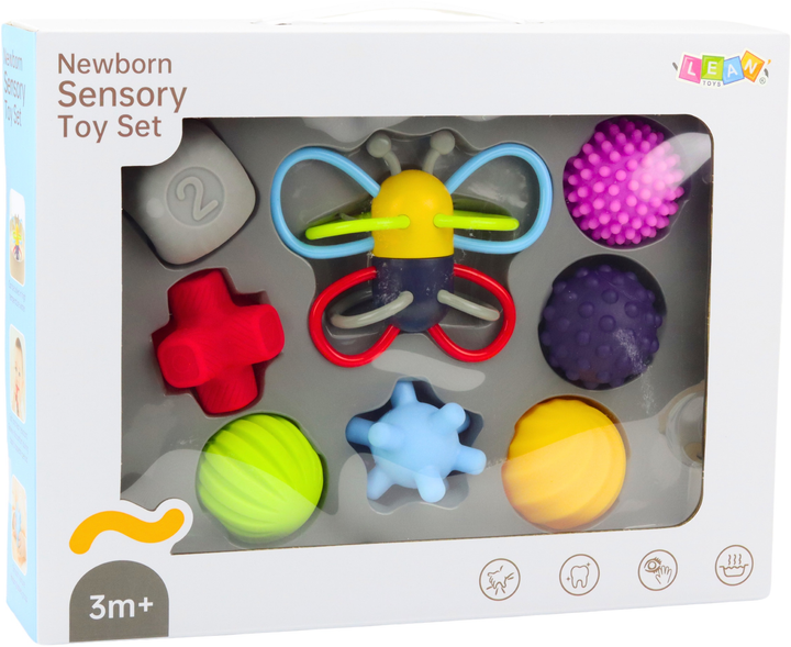Zestaw miękkich piłek sensorycznych edukacyjnych LEAN Toys Motylek 8 elementów 22635 (5905991049845) - obraz 1