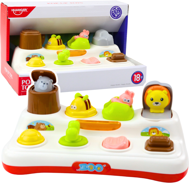 Інтерактивна розвиваюча спливаюча іграшка LEAN Toys Тварини з вогниками 22790 (5905991051398) - зображення 2