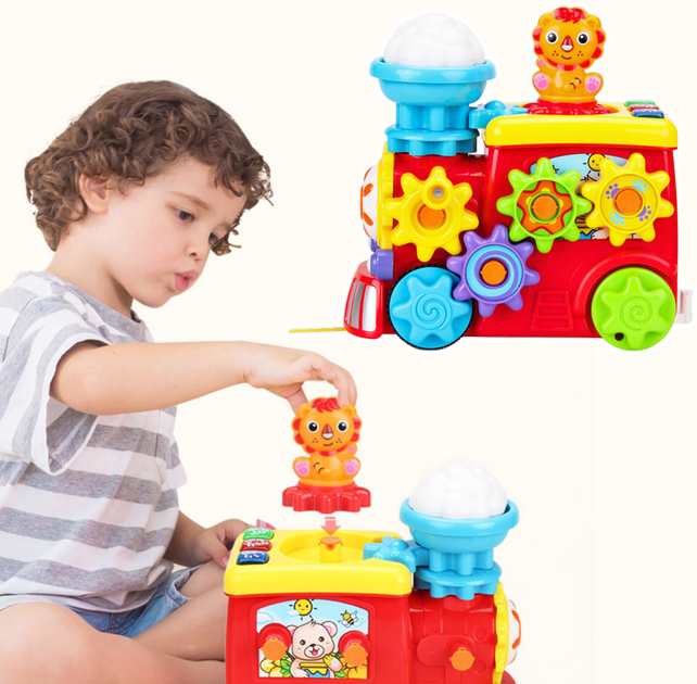Інтерактивний музичний локомотив LEAN Toys з коліщатками різнокольоровий 22794 (5905991051435) - зображення 4