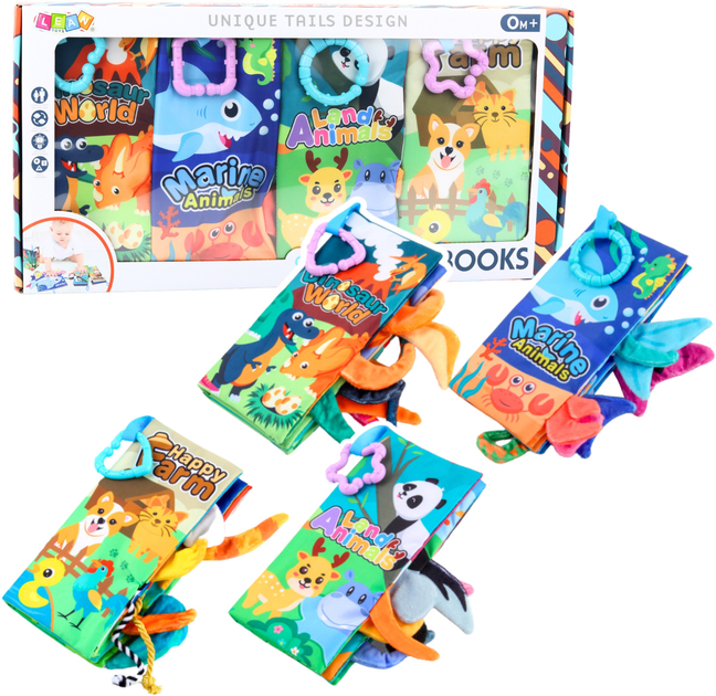 М'яка сенсорна книга LEAN Toys 4 шт 22888 (5905991052371) - зображення 2