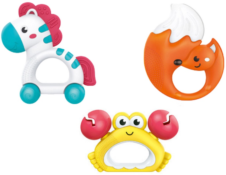 Набір дитячих брязкалець та прорізувачів LEAN Toys Зебра Краб і Лисиця 3 шт 18010 (5905991013983) - зображення 3