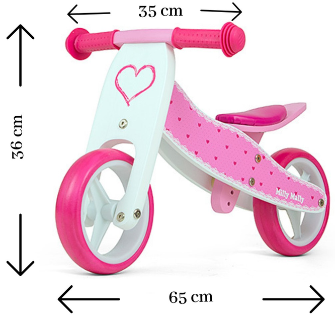 Rowerek biegowy Milly Mally Jake Hearts (2595) (5901761124699) - obraz 4