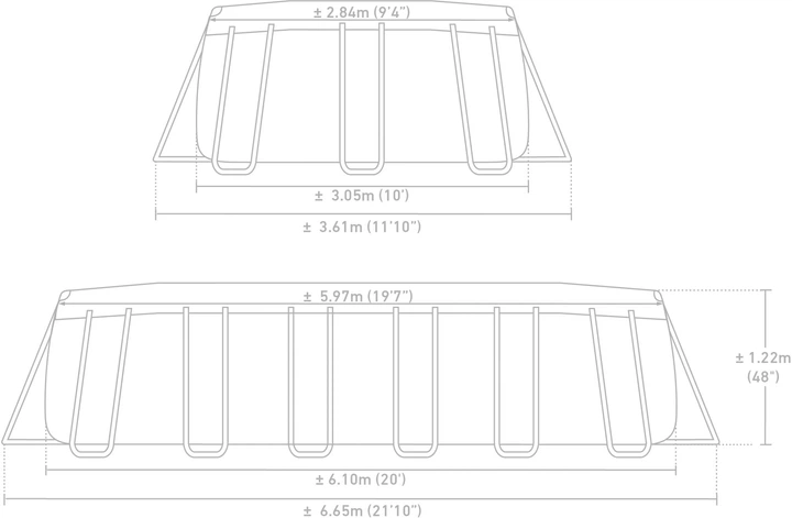 Басейн каркасний Intex Prism Frame 610 х 305 х 122 см Light-Grey (26798) - зображення 5