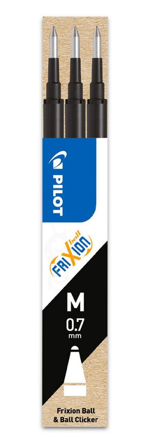 Zestaw wkładów do wymazywalnego pióra kulkowego Pilot FriXion Ball & Ball Clicker M 0.7 mm Black 3 szt (ZES4902505356056) - obraz 1