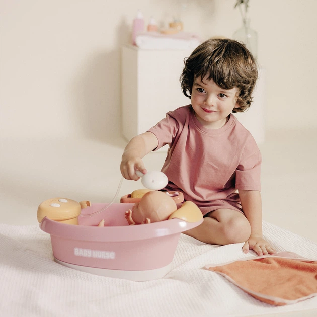 Ванна для пупса Smoby Toys Бебі Ньорс з електричним душем та підсвічуванням з аксесуарами (7600220386) (3032162203866) - зображення 7