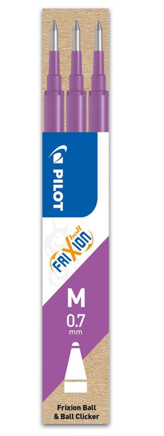 Набір стрижнів для ручок Pilot FriXion Ball & Ball Clicker M 0.7 мм Violet 3 шт (ZES4902505356094) - зображення 1