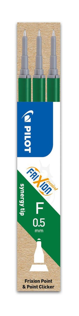 Набір стрижнів для ручок Pilot Synergy Tip FriXion Point & Point Clicker F 0.5 мм Green 3 шт (ZES4902505402012) - зображення 1