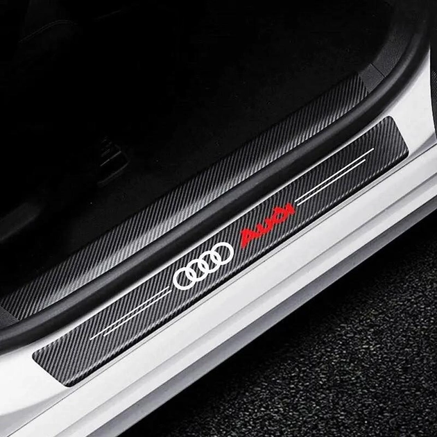 Защитная пленка на пороги логотип карбон Audi набор (Auto-62490) аксесуари для авто - изображение 3