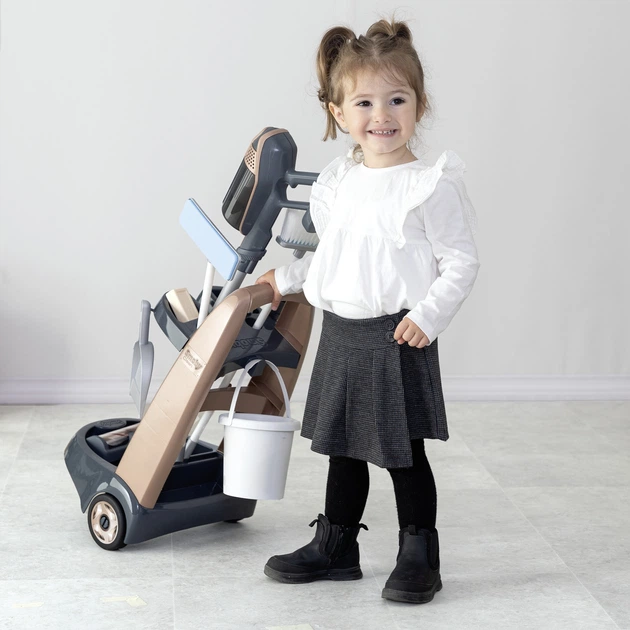 Wózek do sprzątania Smoby Toys Rowenta z odkurzaczem ręcznym i akcesoriami (7600330326) (3032163303268) - obraz 8
