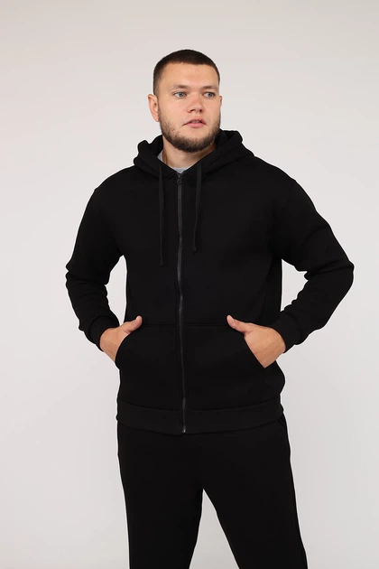 Толстовка на молнии мужская XL цвет черный YUKI ЦБ-00279989 - изображение 3