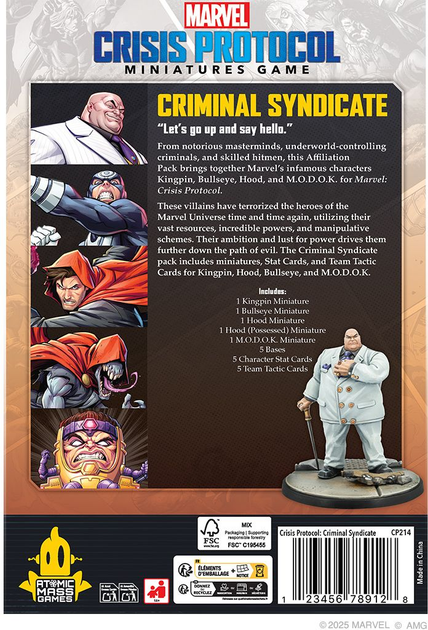 Настільна гра Atomic Mass Games Marvel: Crisis Protocol - Criminal Syndicate Affiliation Pack (англійське видання) (841333129538) - зображення 6
