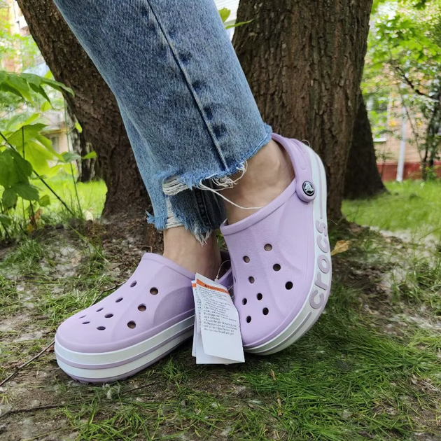 Дитячі крокси для дівчинки Crocs Bayaband Clog Lavender (31/32, лавандові) - зображення 3