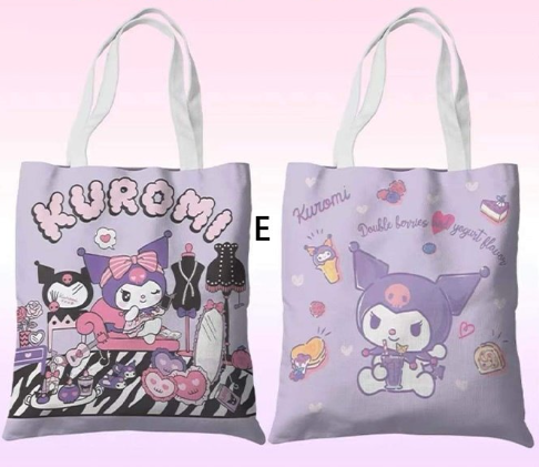 Еко-сумка шоппер аніме з принтом "Куромі" Melody (Kuromi) Sanrio 37*34см Y2K kpop малюнок з двох сторін у корейському фіолетовому стилі (AN)32122 - Фото 4 Еко-сумка шоппер аніме з принтом "Куромі" Melody (Kuromi) Sanrio 37*34см Y2K kpop малюнок з двох сторін у корейському фіолетовому стилі (AN)32122 - зображення 4