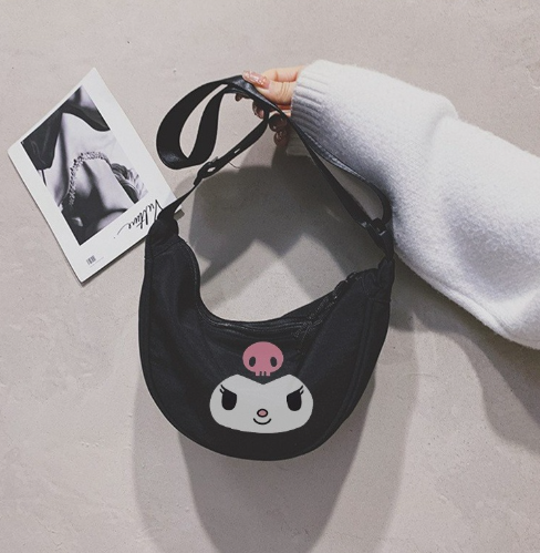 Сумка багет через плече жіноча підліткова крос-боді Куромі, (Kuromi ), hello kitty, Санріо Кітті, Мелоді аніме та k-pop чорний (AN)34189 - Фото 3 Сумка багет через плече жіноча підліткова крос-боді Куромі, (Kuromi ), hello kitty, Санріо Кітті, Мелоді аніме та k-pop чорний (AN)34189 - зображення 3