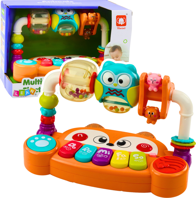 Pianinko LEAN Toys Sowa z grzechotkami Pomarańczowe 22672 (5905991050216) - obraz 2