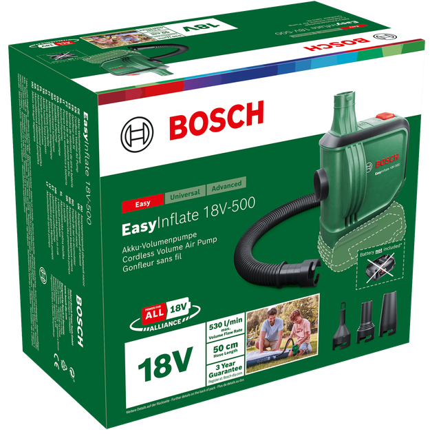 Pompka akumulatorowa Bosch EasyInflate 18 V-500 0.03 bar 530 l/min (4053423240115) - obraz 3