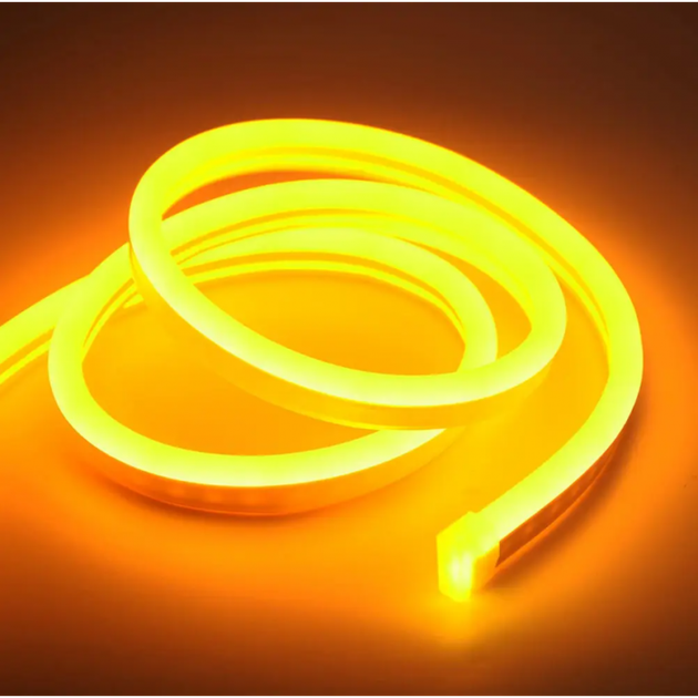 Світлодіодна неонова стрічка NEON 220В JL 2835-120 G 650 лм/м IP65 9 Вт герметична 5 метрів Жовта - Фото 1 Світлодіодна неонова стрічка NEON 220В JL 2835-120 G 650 лм/м IP65 9 Вт герметична 5 метрів Жовта - зображення 1