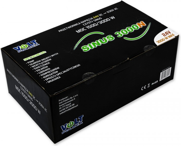 Przetwornica napięcia Volt Polska SINUS 3000 24VDC/230VAC 1500W (3SIP300024) - obraz 6
