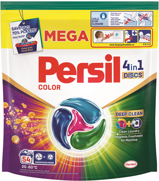 Dyski do prania Persil 4in1 Discs Color Deep Clean 54 szt (9000101801293) - obraz 1