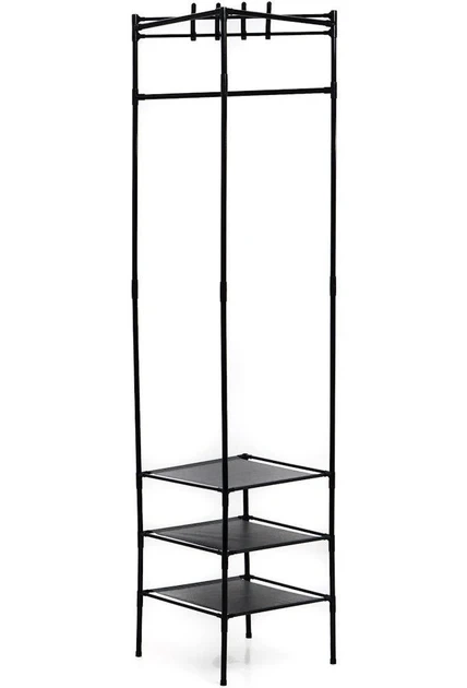 Угловая вешалка для одежды и обуви Corner Coat Rack Multifunctional 10 крючков 4 полки - изображение 2