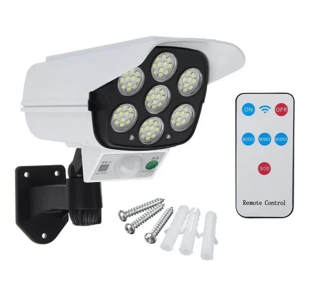 Муляж камера с прожектором белый 7 LED Solar Sensor Light солнечная батарея движение - Фото 1 Муляж камера с прожектором белый 7 LED Solar Sensor Light солнечная батарея движение - изображение 1