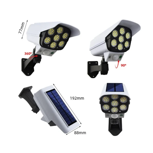 Муляж камера с прожектором белый 7 LED Solar Sensor Light солнечная батарея движение - Фото 3 Муляж камера с прожектором белый 7 LED Solar Sensor Light солнечная батарея движение - изображение 3