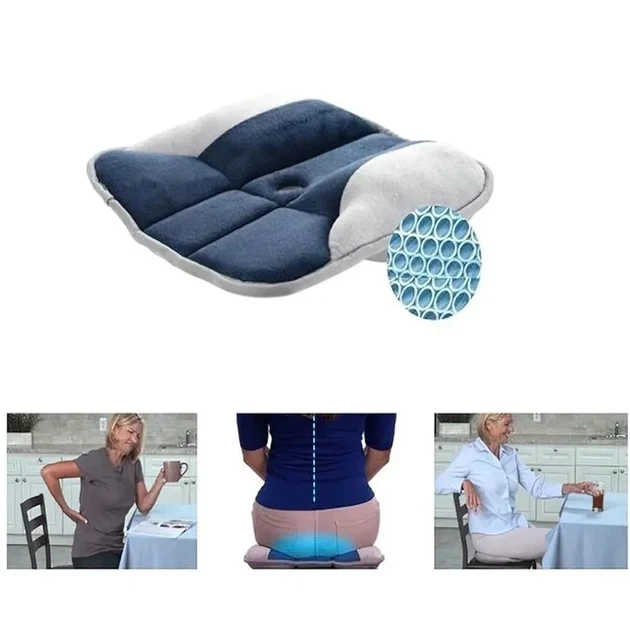 Ортопедическая подушка Pure Posture синяя для сидения антиаллергенная 40 см поддержка поясницы улучшение кровообращения - изображение 5