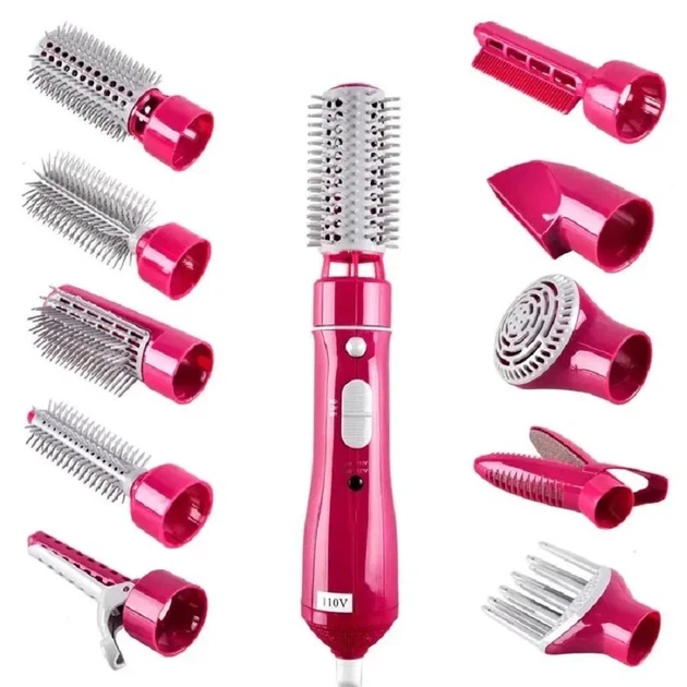 Фен щетка 10 в 1 Fullcome Hair Styler ST300 многофункциональный стайлер с керамическим покрытием и 10 насадками - изображение 3