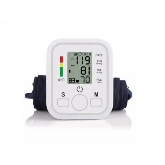 Электронный тонометр USB Electronic Blood Pressure Monitor автоматическое накачивание большой LCD дисплей - изображение 2