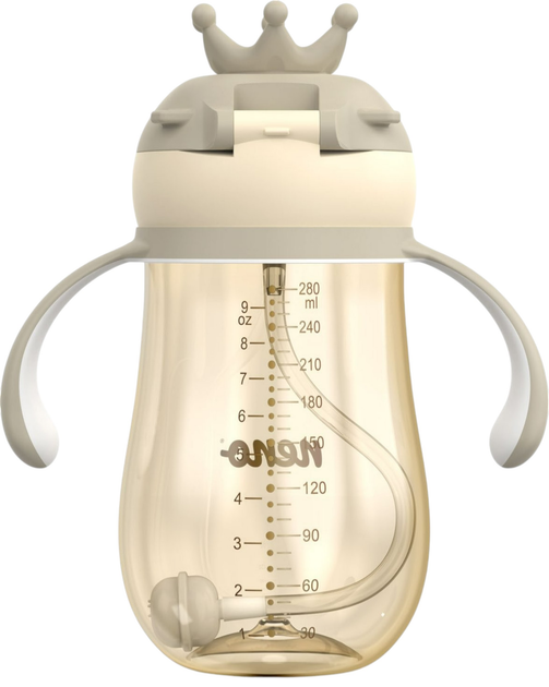 Bidon Neno Mio 2 z obciążoną słomką Brązowy 280 ml (5902479674452) - obraz 2