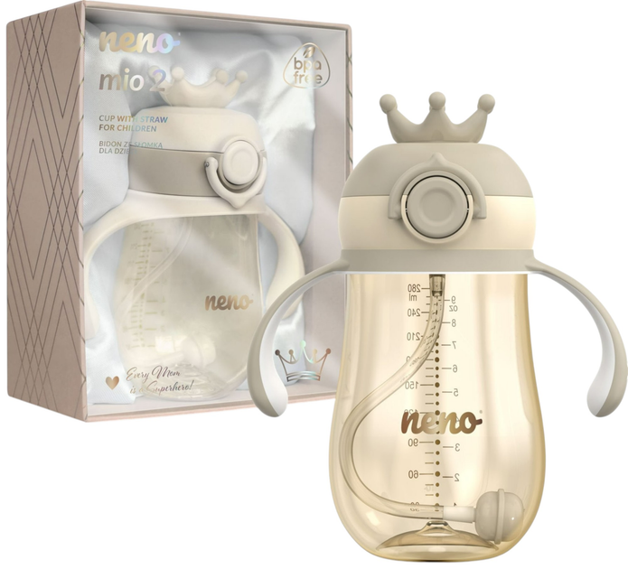 Bidon Neno Mio 2 z obciążoną słomką Brązowy 280 ml (5902479674452) - obraz 10