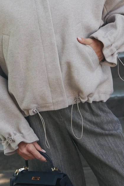 Бежевое укороченное пальто XXL-3XL - изображение 9