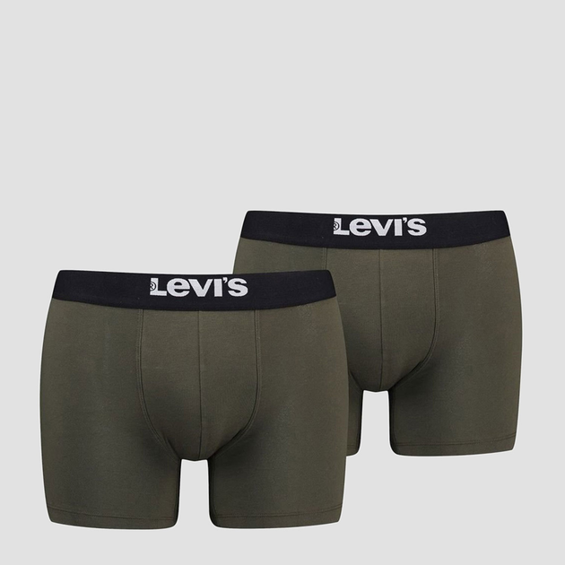 Набір трусів-боксерів чоловічих бавовняних Levi's Sld Basc Boxer Brief Org Co 701222842-012 L 2 шт Хакі (8720245437882) - зображення 1