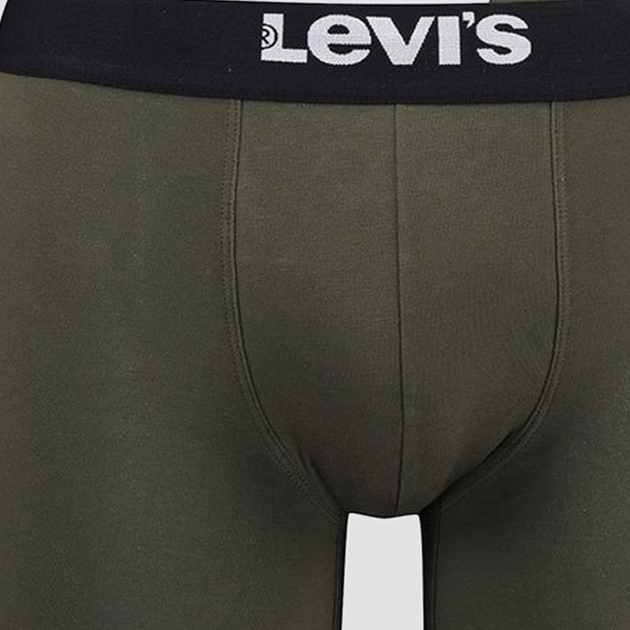 Набір трусів-боксерів чоловічих бавовняних Levi's Sld Basc Boxer Brief Org Co 701222842-012 L 2 шт Хакі (8720245437882) - зображення 4