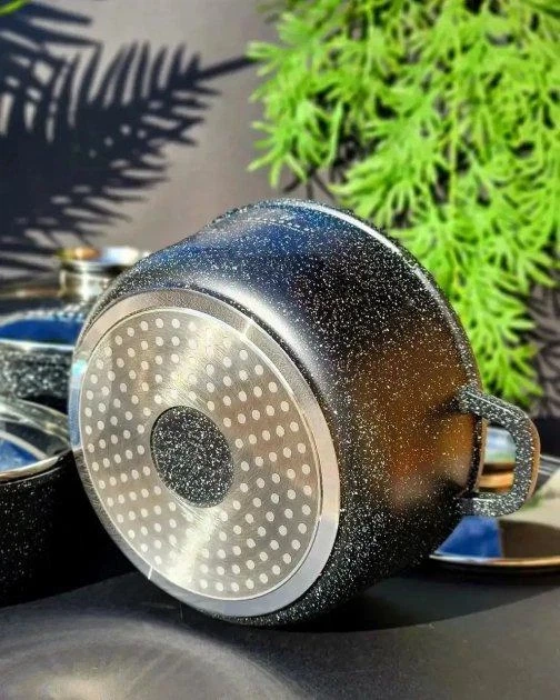 Казан-каструля UNIQUE UN-5275 4,5 л с крышкой, мрамор, 24 см - изображение 4