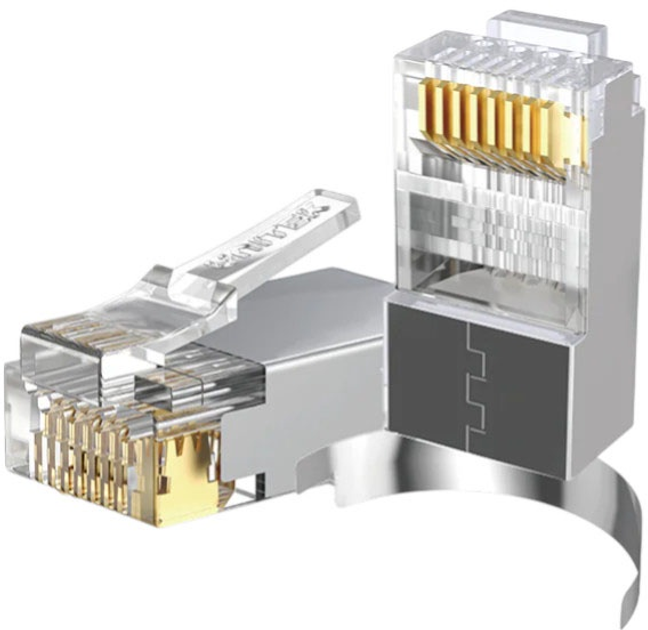 Конектор Unitek RJ-45 Cat.7 Pass Through 50 шт Silver/Transparent (OT1093ATP01) - зображення 1