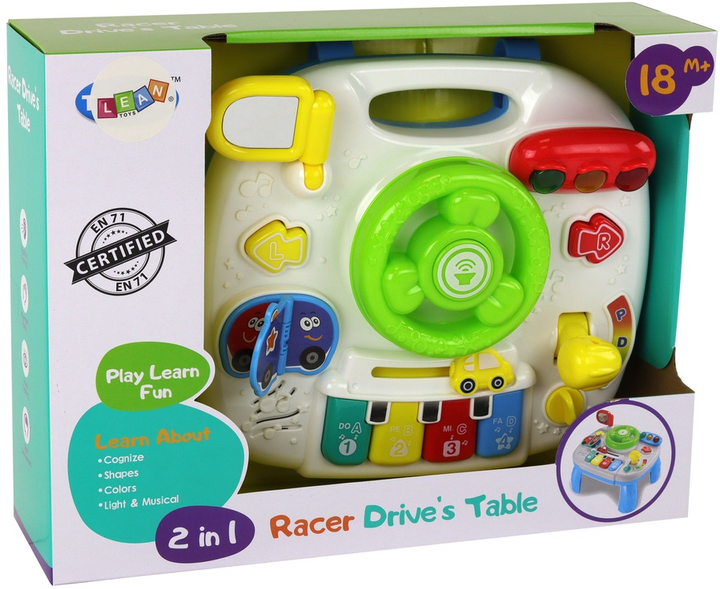 Stolik LEAN Toys z kierownicą dla maluchów 17385 (5905991002512) - obraz 1