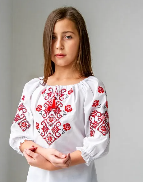 Вишиванка для дівчинки Galychanka Марічка 116 Білий (GALDIMARBCH) - Фото 1 Вишиванка для дівчинки Galychanka Марічка 116 Білий (GALDIMARBCH) - изображение 1